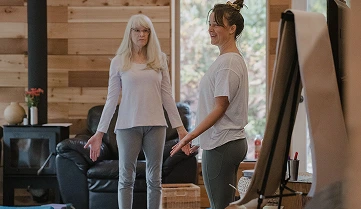 two woman in a conversation